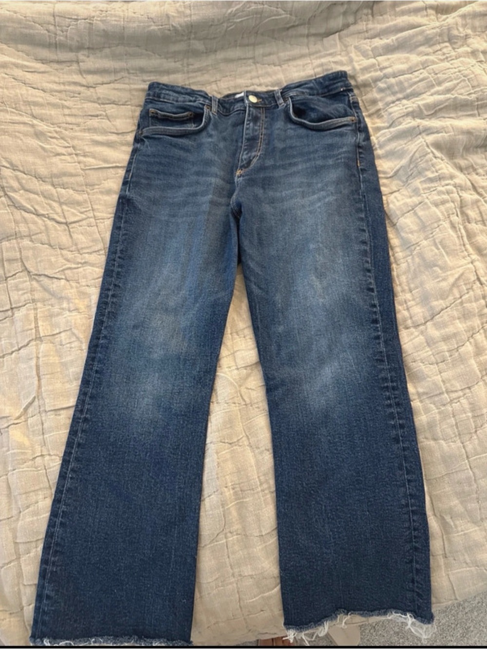 Zara Men's Blue Straight-Leg Jeans